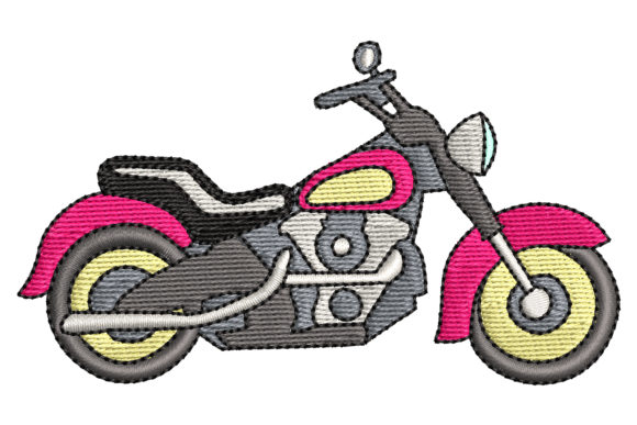 Classic Motorcycle: A Versatile Embroidery Design