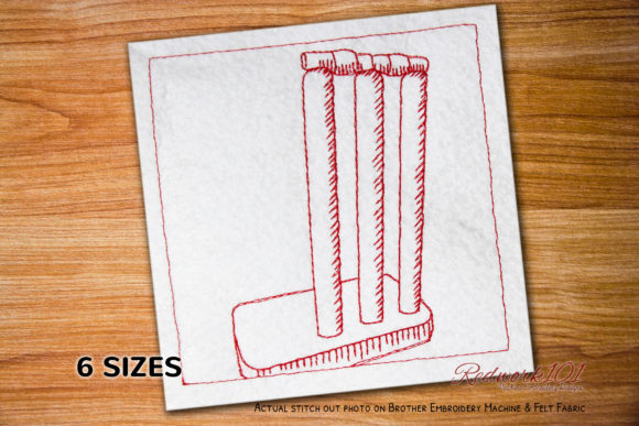 Cricket Stumps: A Charming Embroidery Design