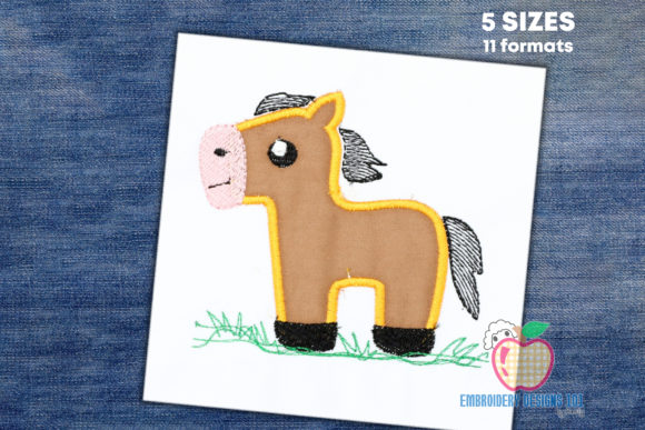 Cute Pony Horse Applique: A Festive Addition