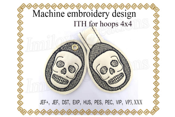 Key Fob Skull - In The Hoop: A Bold Embroidery Design