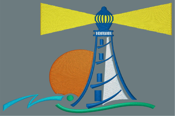 Lighthouse Sunset: A Coastal Embroidery Gem