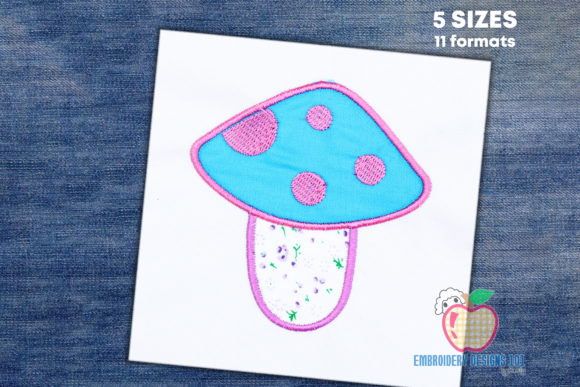 Pink Mushroom: A Whimsical Addition for Holiday Embroidery