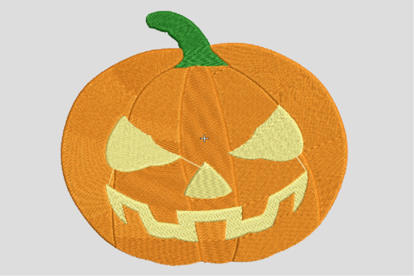 Scary Pumpkin: A Bold Embroidery Design for Halloween