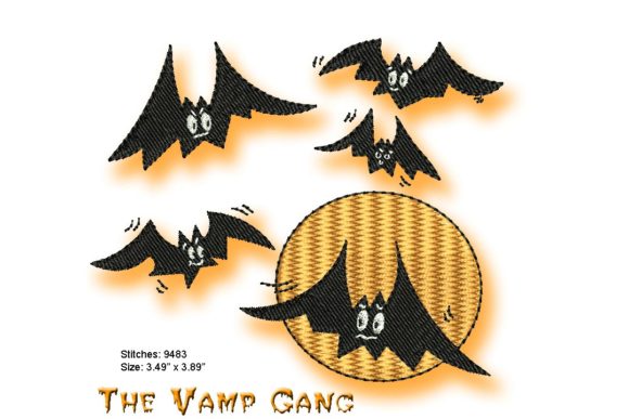Vamps Moon: A Charming Halloween Embroidery Design