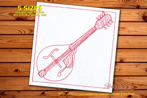 Wood Mandolin Design: A Premium Embroidery Choice